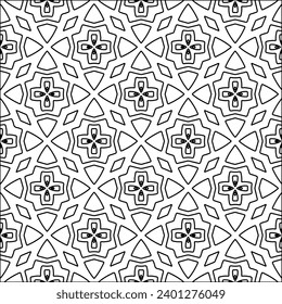 Figures from lines.Black pattern on white wallpaper for web page, textures, card, poster, fabric, textile. Abstract background.Repeating background image.White texture. Lines form shapes.