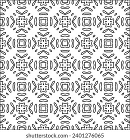 Figures from lines.Black pattern on white wallpaper for web page, textures, card, poster, fabric, textile. Abstract background.Repeating background image.White texture. Lines form shapes.