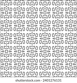 Figures from lines.Black pattern on white wallpaper for web page, textures, card, poster, fabric, textile. Abstract background.Repeating background image.White texture. Lines form shapes.