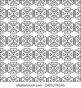 Figures from lines.Black pattern on white wallpaper for web page, textures, card, poster, fabric, textile. Abstract background.Repeating background image.White texture. Lines form shapes.