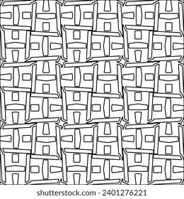 Figures from lines.Black pattern on white wallpaper for web page, textures, card, poster, fabric, textile. Abstract background.Repeating background image.White texture. Lines form shapes.