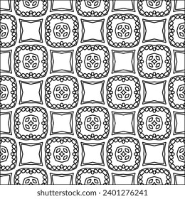 Figures from lines.Black pattern on white wallpaper for web page, textures, card, poster, fabric, textile. Abstract background.Repeating background image.White texture. Lines form shapes.