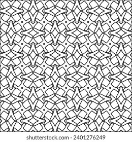 Figures from lines.Black pattern on white wallpaper for web page, textures, card, poster, fabric, textile. Abstract background.Repeating background image.White texture. Lines form shapes.