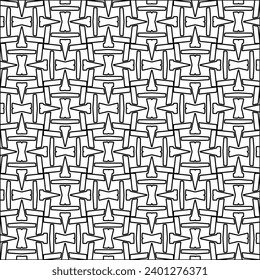 Figures from lines.Black pattern on white wallpaper for web page, textures, card, poster, fabric, textile. Abstract background.Repeating background image.White texture. Lines form shapes.