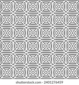 Figures from lines.Black pattern on white wallpaper for web page, textures, card, poster, fabric, textile. Abstract background.Repeating background image.White texture. Lines form shapes.