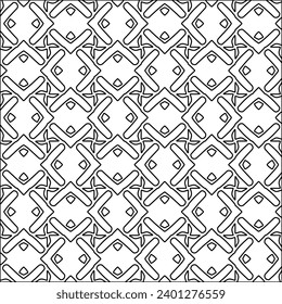 Figures from lines.Black pattern on white wallpaper for web page, textures, card, poster, fabric, textile. Abstract background.Repeating background image.White texture. Lines form shapes.