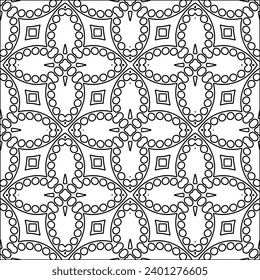 Figures from lines.Black pattern on white wallpaper for web page, textures, card, poster, fabric, textile. Abstract background.Repeating background image.White texture. Lines form shapes.