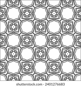 Figures from lines.Black pattern on white wallpaper for web page, textures, card, poster, fabric, textile. Abstract background.Repeating background image.White texture. Lines form shapes.
