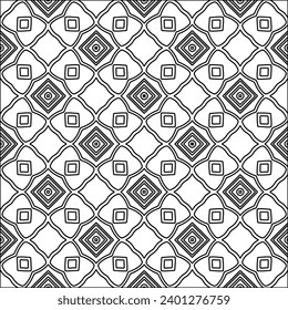 Figures from lines.Black pattern on white wallpaper for web page, textures, card, poster, fabric, textile. Abstract background.Repeating background image.White texture. Lines form shapes.
