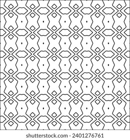 Figures from lines.Black pattern on white wallpaper for web page, textures, card, poster, fabric, textile. Abstract background.Repeating background image.White texture. Lines form shapes.