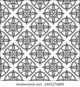 Figures from lines.Black pattern on white wallpaper for web page, textures, card, poster, fabric, textile. Abstract background.Repeating background image.White texture. Lines form shapes.