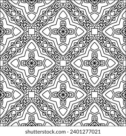 Figures from lines.Black pattern on white wallpaper for web page, textures, card, poster, fabric, textile. Abstract background.Repeating background image.White texture. Lines form shapes.