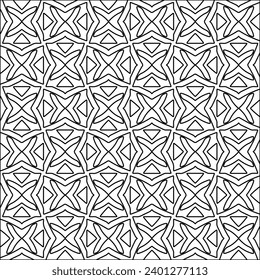 Figures from lines.Black pattern on white wallpaper for web page, textures, card, poster, fabric, textile. Abstract background.Repeating background image.White texture. Lines form shapes.