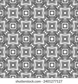 Figures from lines.Black pattern on white wallpaper for web page, textures, card, poster, fabric, textile. Abstract background.Repeating background image.White texture. Lines form shapes.