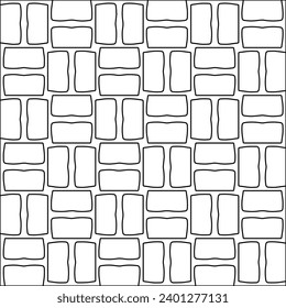 Figures from lines.Black pattern on white wallpaper for web page, textures, card, poster, fabric, textile. Abstract background.Repeating background image.White texture. Lines form shapes.