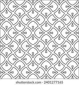 Figures from lines.Black pattern on white wallpaper for web page, textures, card, poster, fabric, textile. Abstract background.Repeating background image.White texture. Lines form shapes.