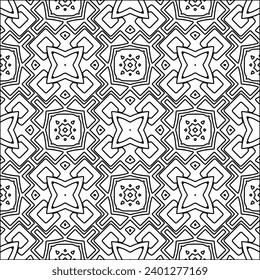 Figures from lines.Black pattern on white wallpaper for web page, textures, card, poster, fabric, textile. Abstract background.Repeating background image.White texture. Lines form shapes.