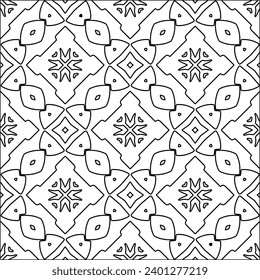 Figures from lines.Black pattern on white wallpaper for web page, textures, card, poster, fabric, textile. Abstract background.Repeating background image.White texture. Lines form shapes.