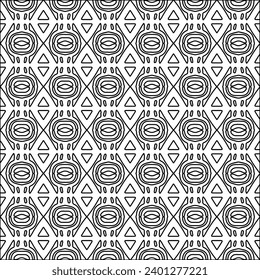 Figures from lines.Black pattern on white wallpaper for web page, textures, card, poster, fabric, textile. Abstract background.Repeating background image.White texture. Lines form shapes.