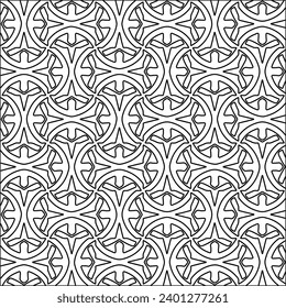 Figures from lines.Black pattern on white wallpaper for web page, textures, card, poster, fabric, textile. Abstract background.Repeating background image.White texture. Lines form shapes.