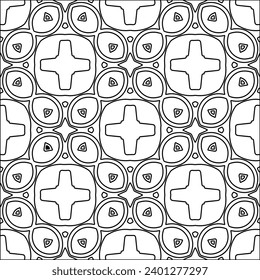 Figures from lines.Black pattern on white wallpaper for web page, textures, card, poster, fabric, textile. Abstract background.Repeating background image.White texture. Lines form shapes.