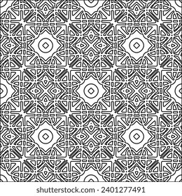 Figures from lines.Black pattern on white wallpaper for web page, textures, card, poster, fabric, textile. Abstract background.Repeating background image.White texture. Lines form shapes.