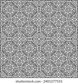 Figures from lines.Black pattern on white wallpaper for web page, textures, card, poster, fabric, textile. Abstract background.Repeating background image.White texture. Lines form shapes.
