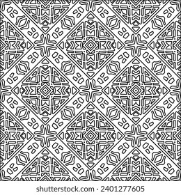 Figures from lines.Black pattern on white wallpaper for web page, textures, card, poster, fabric, textile. Abstract background.Repeating background image.White texture. Lines form shapes.