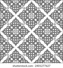 Figures from lines.Black pattern on white wallpaper for web page, textures, card, poster, fabric, textile. Abstract background.Repeating background image.White texture. Lines form shapes.