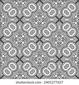 Figures from lines.Black pattern on white wallpaper for web page, textures, card, poster, fabric, textile. Abstract background.Repeating background image.White texture. Lines form shapes.