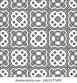 Figures from lines.Black pattern on white wallpaper for web page, textures, card, poster, fabric, textile. Abstract background.Repeating background image.White texture. Lines form shapes.