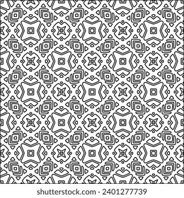 Figures from lines.Black pattern on white wallpaper for web page, textures, card, poster, fabric, textile. Abstract background.Repeating background image.White texture. Lines form shapes.