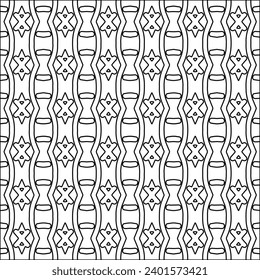 Figures from lines.Black pattern on white wallpaper for web page, textures, card, poster, fabric, textile. Abstract background.Repeating background image.White texture. Lines form shapes.