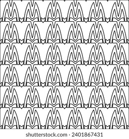Abbildungen von Linien.Schwarzes Muster auf weißem Bildschirmhintergrund für Webseiten, Texturen, Karten, Poster, Gewebe, Textilverpackungen oder Servietten. Abstrakte Tapete. Wiederholung des Hintergrundbildes. Weiße Textur