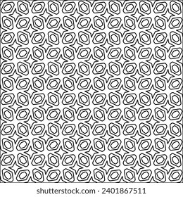 Figures from lines.Black pattern on white wallpaper for web page, textures, card, poster, fabric, textile packaging or napkins. Abstract wallpaper. Repeating background image. White texture