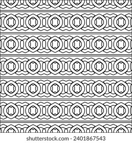 Figures from lines.Black pattern on white wallpaper for web page, textures, card, poster, fabric, textile packaging or napkins. Abstract wallpaper. Repeating background image. White texture