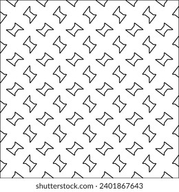 Figures from lines.Black pattern on white wallpaper for web page, textures, card, poster, fabric, textile packaging or napkins. Abstract wallpaper. Repeating background image. White texture