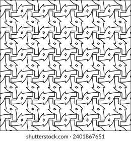 Figures from lines.Black pattern on white wallpaper for web page, textures, card, poster, fabric, textile packaging or napkins. Abstract wallpaper. Repeating background image. White texture