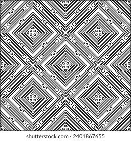 Figures from lines.Black pattern on white wallpaper for web page, textures, card, poster, fabric, textile packaging or napkins. Abstract wallpaper. Repeating background image. White texture.