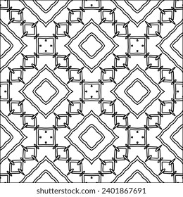 Figures from lines.Black pattern on white wallpaper for web page, textures, card, poster, fabric, textile packaging or napkins. Abstract wallpaper. Repeating background image. White texture.