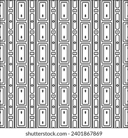 Abbildungen von Linien.Schwarzes Muster auf weißem Bildschirmhintergrund für Webseiten, Texturen, Karten, Poster, Gewebe, Textilverpackungen oder Servietten. Abstrakte Tapete. Wiederholung des Hintergrundbildes. Weiße Textur