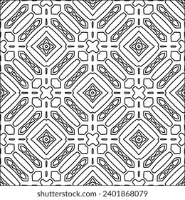 Figures from lines.Black pattern on white wallpaper for web page, textures, card, poster, fabric, textile packaging or napkins. Abstract wallpaper. Repeating background image. White texture.
