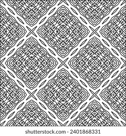 Figures from lines.Black pattern on white wallpaper for web page, textures, card, poster, fabric, textile packaging or napkins. Abstract wallpaper. Repeating background image. White texture.