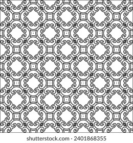 Figures from lines.Black pattern on white wallpaper for web page, textures, card, poster, fabric, textile packaging or napkins. Abstract wallpaper. Repeating background image. White texture.