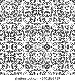 Figures from lines.Black pattern on white wallpaper for web page, textures, card, poster, fabric, textile packaging or napkins. Abstract wallpaper. Repeating background image. White texture.