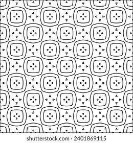 Figures from lines.Black pattern on white wallpaper for web page, textures, card, poster, fabric, textile packaging or napkins. Abstract wallpaper. Repeating background image. White texture.