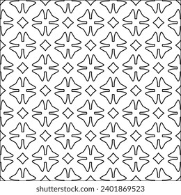 Figures from lines.Black pattern on white wallpaper for web page, textures, card, poster, fabric, textile packaging or napkins. Abstract wallpaper. Repeating background image. White texture.