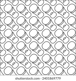 Figures from lines.Black pattern on white wallpaper for web page, textures, card, poster, fabric, textile packaging or napkins. Abstract wallpaper. Repeating background image. White texture.