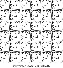 Figures from lines.Black pattern on white wallpaper for web page, textures, card, poster, fabric, textile packaging or napkins. Abstract wallpaper. Repeating background image. White texture.