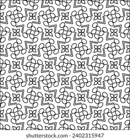 Figures from lines.Black pattern on white wallpaper for web page, textures, card, poster, fabric, textile packaging or napkins. Abstract wallpaper. Repeating background image. White texture.